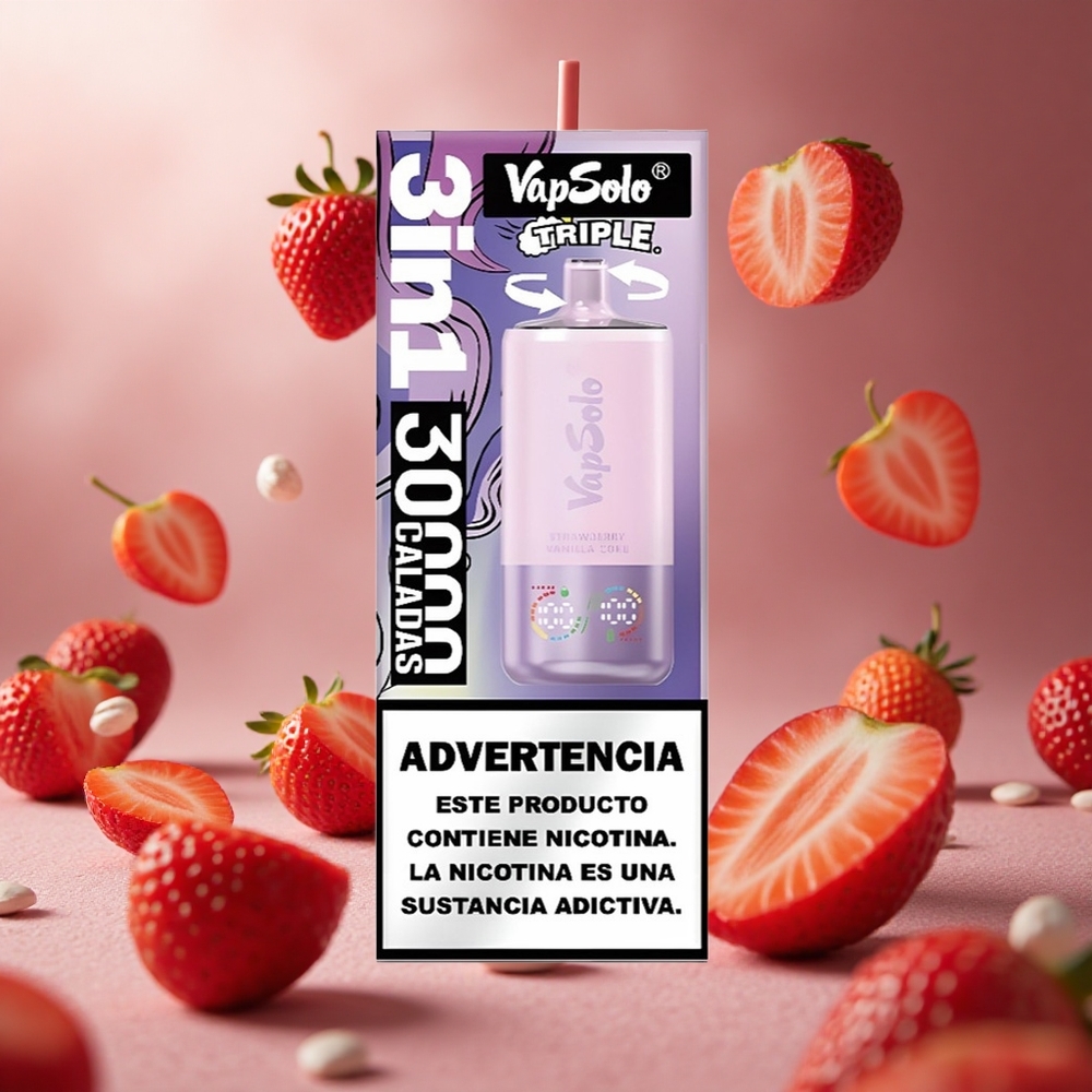 VapSolo Triple 30000 Puffs Eper Vanília Kóla hungary vape wholesale