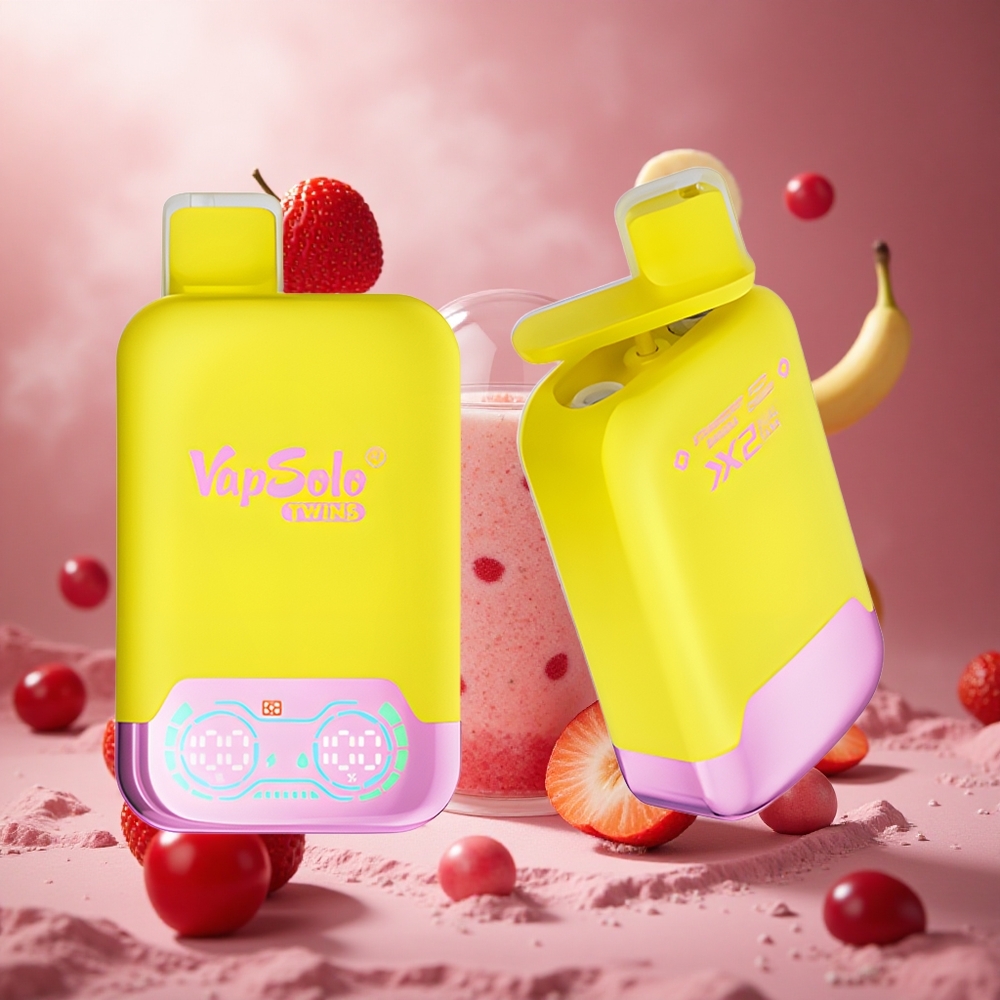 Vapsolo Twins 20000 Puffs Földieper Banán & Buborékos Cseresznye hungary vape wholesale