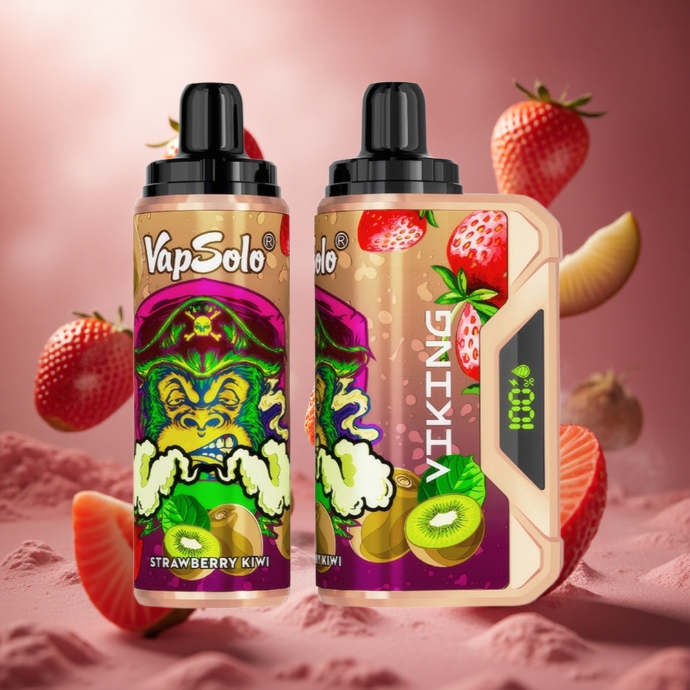 VapSolo VIKING 12000 Puffs Egy használatos e-cigaretta Eper-Kiwi hungary vape wholesale