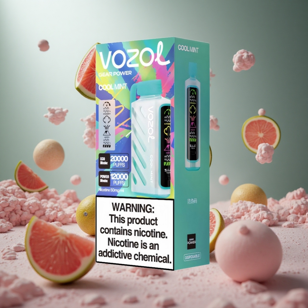 VOZOL Gear Power 20000 Puffs Teljes Képernyős Megjelenítés Hideg Borsmenta hungary vape wholesale