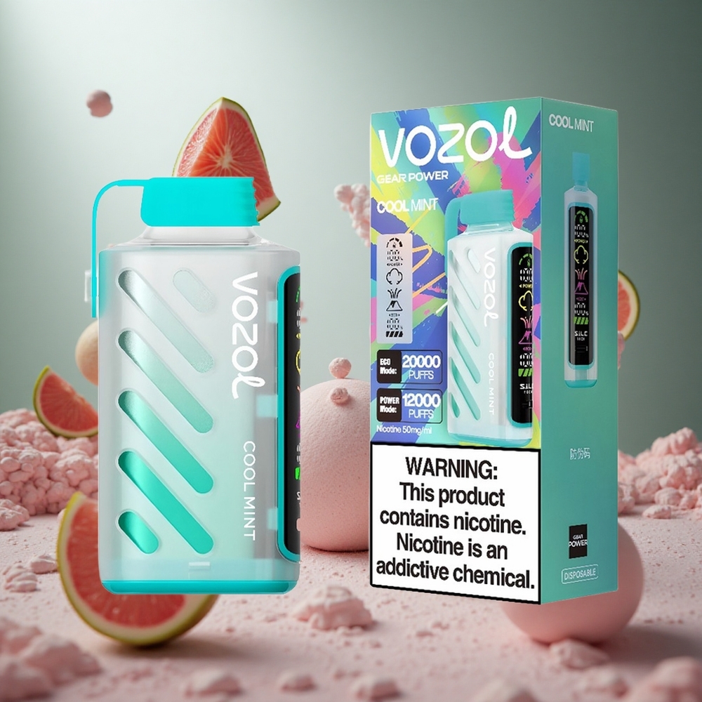 VOZOL Gear Power 20000 Puffs Teljes Képernyős Megjelenítés Hideg Borsmenta hungary vape wholesale