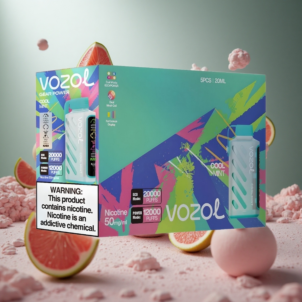 VOZOL Gear Power 20000 Puffs Teljes Képernyős Megjelenítés Hideg Borsmenta hungary vape wholesale