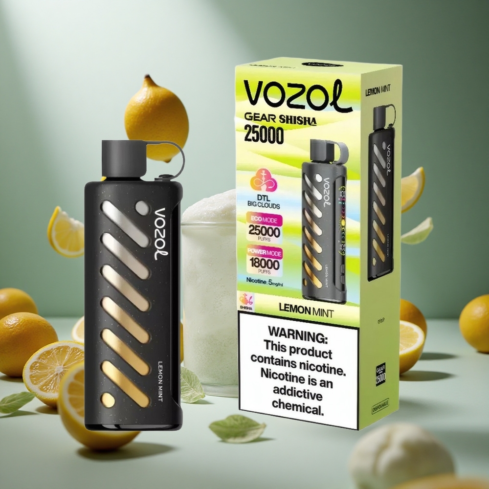 VOZOL Gear Shisha 25000 Puffs Keverék Citrom Menta 30 Finom Íz S.i.L.C Tech hungary vape wholesale