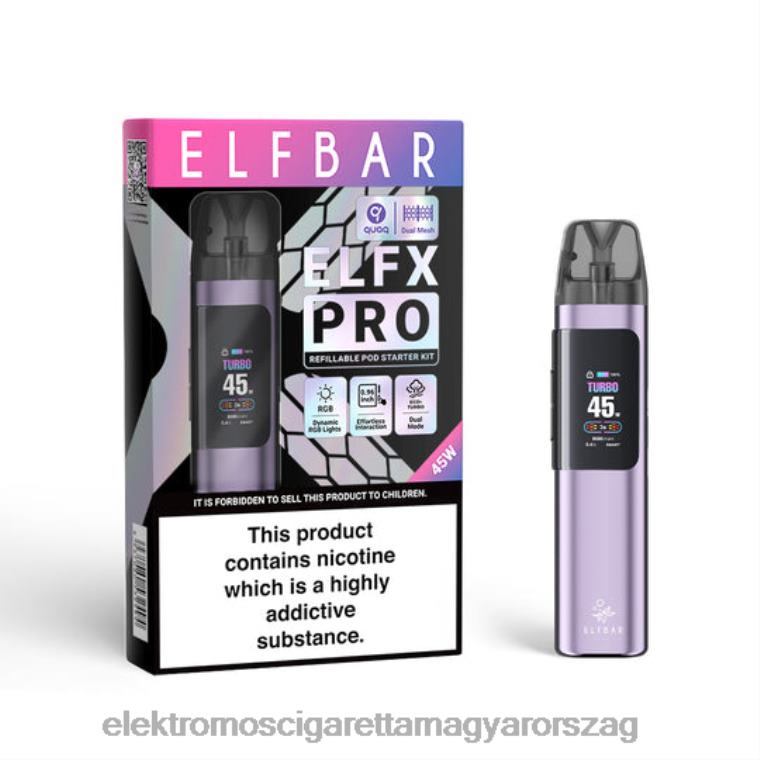 ELFBAR ELFX Pro Nyissa meg a POD -eszközt lila 8RN2T2 Elektromos Cigaretta Fajták